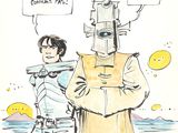 cartoon drawing of a man and a woman with a robot on their heads