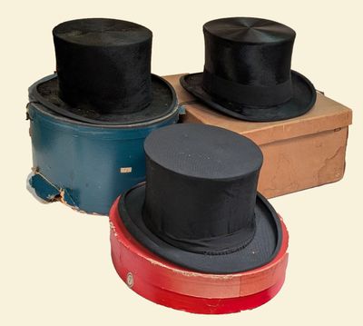 three hats that are sitting on top of each other