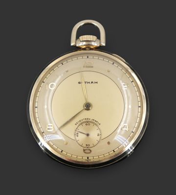 GOTHAM. Montre à gousset en or jaune 18K avec trotteuse à 6h…