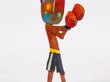 figurine of a man with boxing gloves on a white background