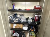 a closet with a lot of items on the shelves