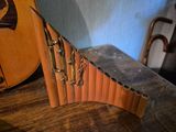 a close up of a musical instrument on a table