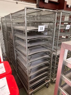 3 rolls CADDIE en métal 10 niveaux 10 grilles 70x80x191 cm