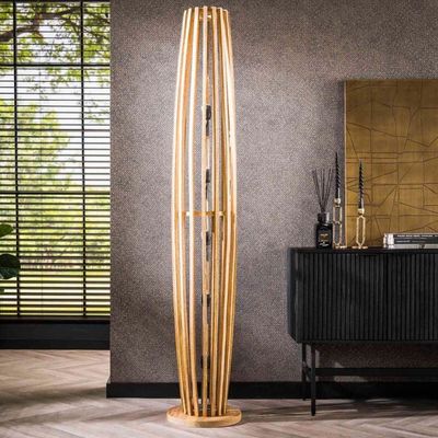 Lampadaire en manguier massif naturel, dimensions: 30x30x190…