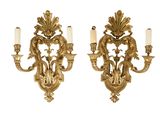paire d'appliques murales anciennes de style Louis II