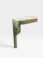 Console d'applique en bois laqué crème rechampi bleu, moulur… (photo 3)