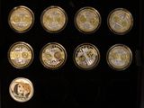 a picture of a display case with a lot of coins