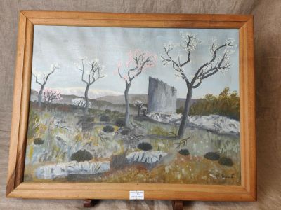 PASCAL H. "Les amandiers en fleurs" huile sur toile signée e…