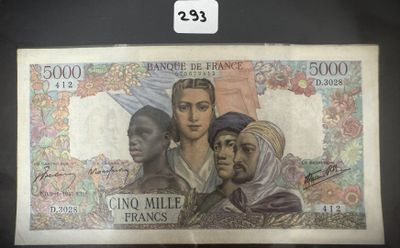 un ancien billet de banque sur lequel figurent trois personnes