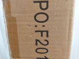 a box with a logo on it sitting on a table