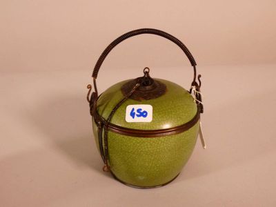 Pipe à eau à opium en céramique craquelée à panse ovoïde dan… - Photo 1