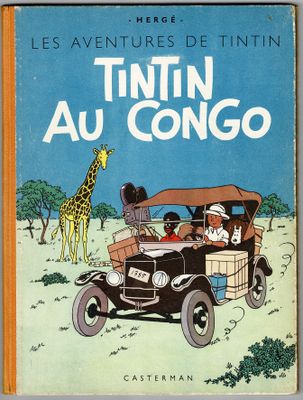 un livre avec une image représentant une girafe et une voiture