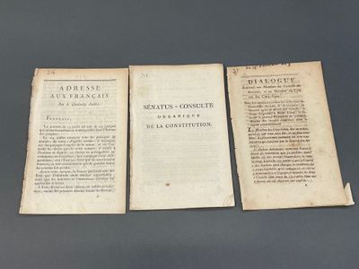 4 documents imprimés sur le 18 brumaire et le Consulat :