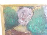 a picture of a painting of a woman in a green dress