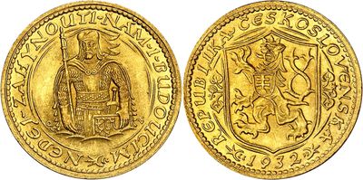 a gold sovereign coin with an image of a man holding a sword