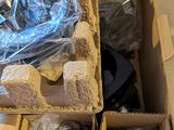a cardboard box with a bunch of items inside of it