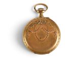 an image of a gold pocket watch on a white background