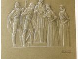 an image of a drawing of a group of people on a wall