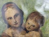 a painting of a woman holding a baby in her arms