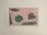 a picture of a drawing of a leaf and a piece of wood