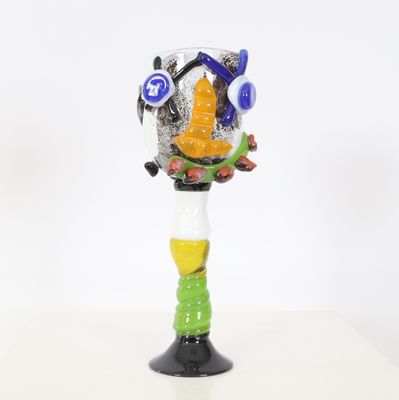 Paul Kostabi (n en 1962) Grande coupe en verre de couleur s…