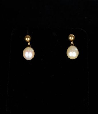 Boucles d'Oreilles Or Perles. Paire de Boucles d'oreilles en…