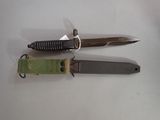 two knives that are laying next to each other on a table