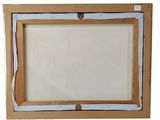 a painting of a wooden frame with a white background