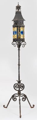 a metal pole with a clock on it on a white background