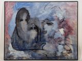 un tableau sur le mur d'une pièce avec un tableau sur le mur