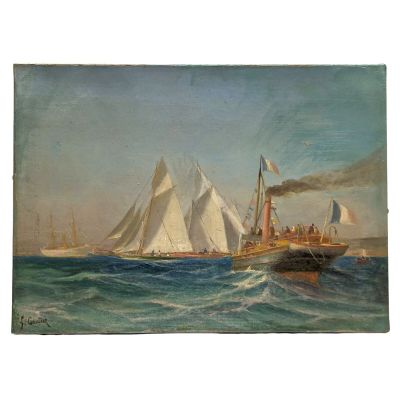 une image représentant un tableau d'un navire en mer