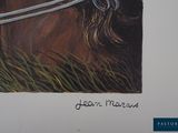 a painting of a horse with a bridle on it ' s head