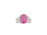 a pink sapphire and diamond ring