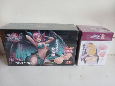 deux boîtes de figurines d'anime posées sur une table