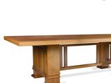 an image of a large wooden table with a wooden base