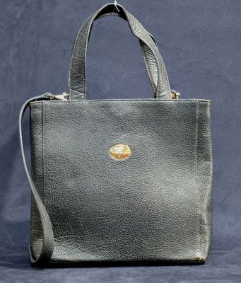 MAC DOUGLAS : Sac à main de dame en cuir grainé noir, deux a…