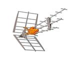 an image of a television antenna with a basketball ball on top of it