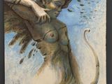 une image représentant un tableau d'un ange tenant un chat