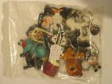 a bag of assorted toys in it on a table