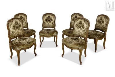 Suite de six chaises de style Louis XV de la fin du XIXème
