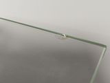 a glass shelf that has a glass shelf on top of it