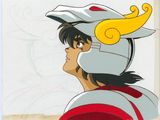 animation animation production cel of a man wearing a helmet