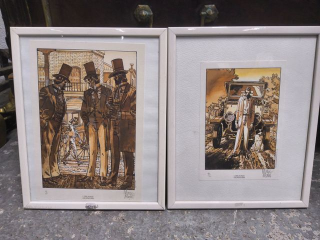 En pendant, lithographies de Marc Malet ?. Par la librairie Grang...