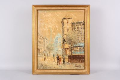 BURNEN : rue à Paris. huile sur toile signée, 50 x 40 cm env…