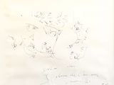 a drawing of a cat and a dog on a piece of paper