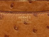 hermes paris brown ostrich leather bag with gold hardware