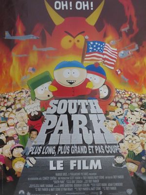 affiche de South Park sur laquelle figurent de nombreux personnages de dessin animé