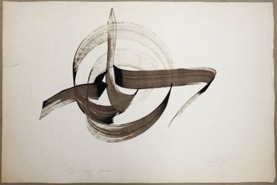 an image of a drawing of a black and white swirl on a piece of paper