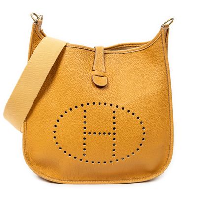 HERMES - SAC à main modèle "Evelyne" en cuir de veau togo sa…