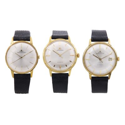 three different types of watches on a white background